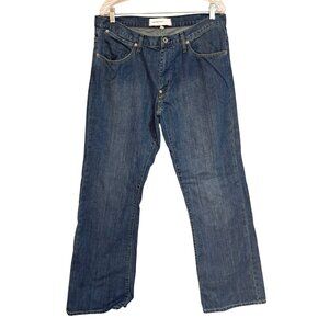 Y2K Paperdenim&Cloth Jeans Deacon Mens 36 Blue Denim Flare Leg 100% Cotton Comfo
